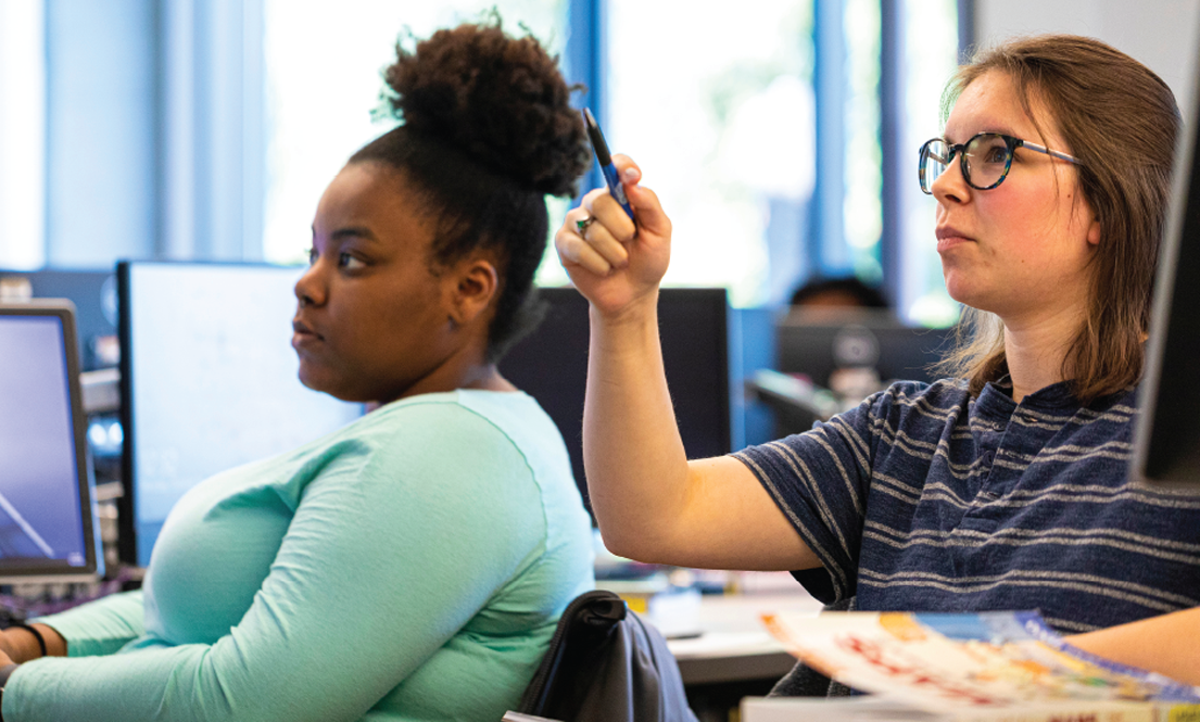 Students participating in classroom activity